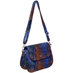 Grunge Colorful Abstract Texture Print Saddle Handbag by dflcprintsclothing