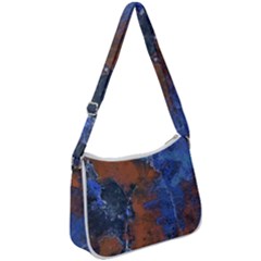 Grunge Colorful Abstract Texture Print Zip Up Shoulder Bag