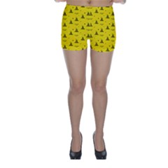 Gadsden Flag Don t Tread On Me Yellow And Black Pattern With American Stars Skinny Shorts by snek