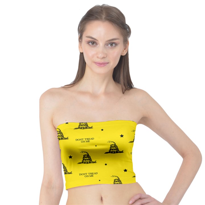 Gadsden Flag Don t tread on me Yellow and Black Pattern with american stars Tube Top