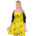 Gadsden Flag Don t tread on me Yellow and Black Pattern with american stars Cutout Spaghetti Strap Chiffon Dress View1