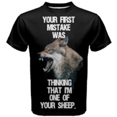 Wolf T-shirt With Quote   Men s Cotton Tee by myuique