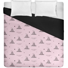 Gadsden Flag Standard Color Pink Gadsden Flag Pattern3 Stars K Gadsden Flag Pattern3 Black Background Duvet Cover Double Side (king Size)