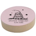 Gadsden Flag Don t tread on me Light Pink and Black Pattern with american stars Wooden Bottle Opener (Round) View1