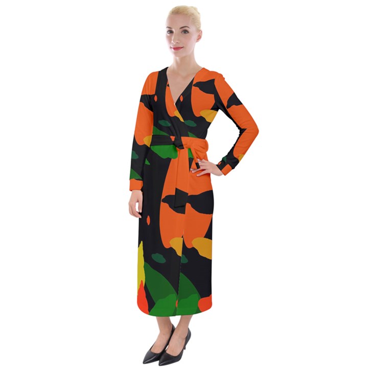 Pattern Formes Tropical Velvet Maxi Wrap Dress