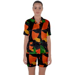 Pattern Formes Tropical Satin Short Sleeve Pyjamas Set by kcreatif