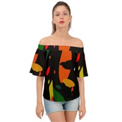 Pattern Formes Tropical Off Shoulder Short Sleeve Top