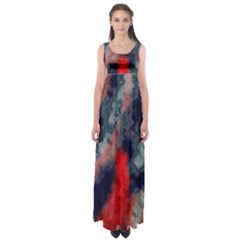 Dégradé Bleu Foncé/rouge Empire Waist Maxi Dress by kcreatif