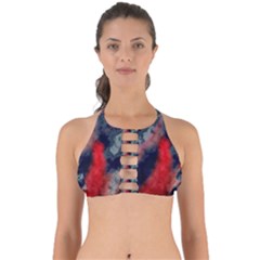 Dégradé Bleu Foncé/rouge Perfectly Cut Out Bikini Top