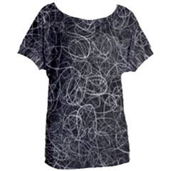 Pattern Effet Lignes Blanc Women s Oversized Tee by kcreatif