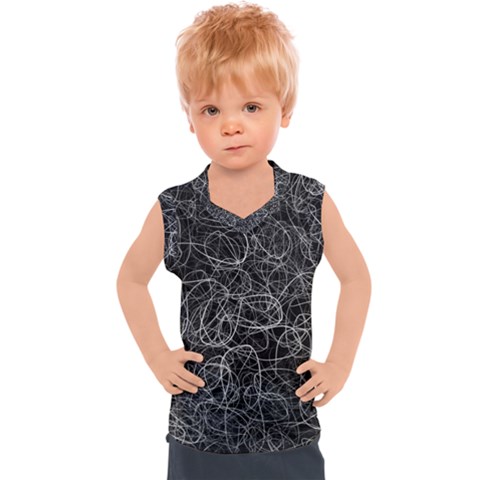 Pattern Effet Lignes Blanc Kids  Mesh Tank Top by kcreatif