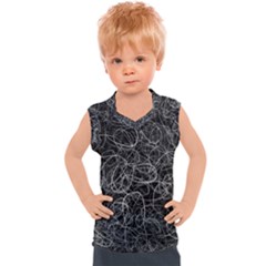 Pattern Effet Lignes Blanc Kids  Mesh Tank Top