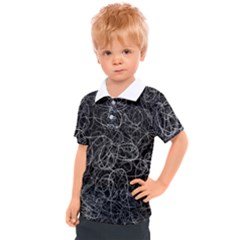 Pattern Effet Lignes Blanc Kids  Polo Tee