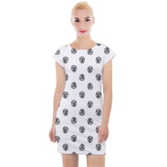 Funny Clown Sketchy Drawing Pattern Cap Sleeve Bodycon Dress by dflcprintsclothing