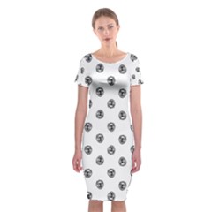 Funny Clown Sketchy Drawing Pattern Classic Short Sleeve Midi Dress by dflcprintsclothing