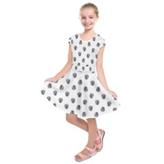 Funny Clown Sketchy Drawing Pattern Kids  Short Sleeve Dress