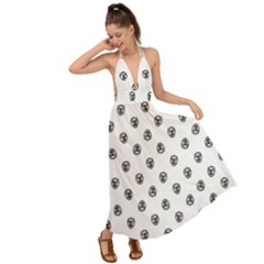 Funny Clown Sketchy Drawing Pattern Backless Maxi Beach Dress by dflcprintsclothing