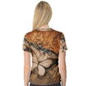 Wonderful Floral Design With Butterflies V-Neck Sport Mesh Tee View2