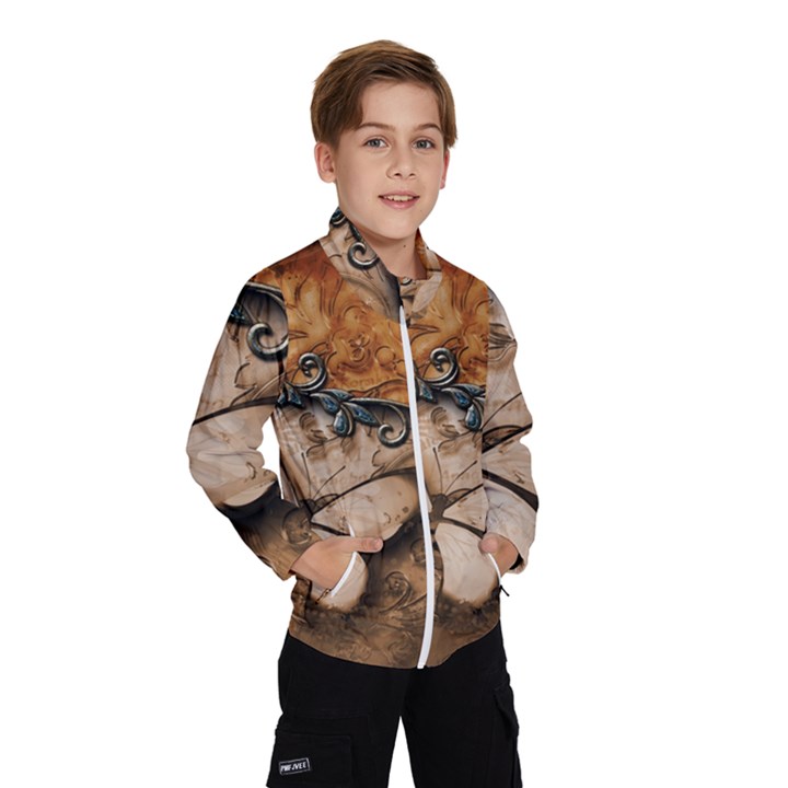 Wonderful Floral Design With Butterflies Kids  Windbreaker