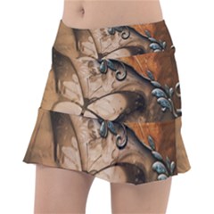 Wonderful Floral Design With Butterflies Tennis Skorts by FantasyWorld7