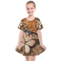 Wonderful Floral Design With Butterflies Kids  Smock Dress by FantasyWorld7