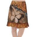 Wonderful Floral Design With Butterflies Fishtail Chiffon Skirt View1