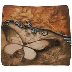 Wonderful Floral Design With Butterflies Seat Cushion by FantasyWorld7