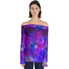 Galaxy Now  Off Shoulder Long Sleeve Top by arwwearableart