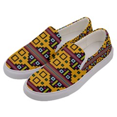 Squares                                                Men s Canvas Slip Ons by LalyLauraFLM