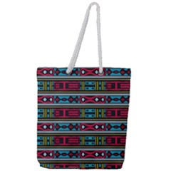 Shapes Rows                                             Full Print Rope Handle Tote (large) by LalyLauraFLM