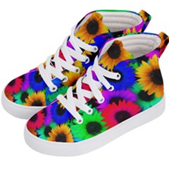 Colorful sunflowers                                                Kid s Hi-Top Skate Sneakers