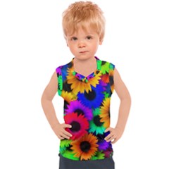 Colorful sunflowers                                                 Kids  Mesh Tank Top