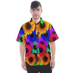 Colorful sunflowers                                                 Men s Short Sleeve Shirt