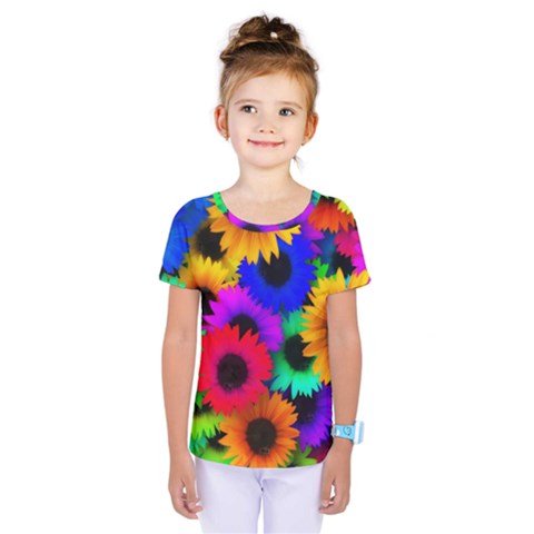 Colorful Sunflowers                                                    Kids  One Piece Tee by LalyLauraFLM