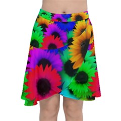 Colorful sunflowers                                                      Chiffon Wrap Front Skirt