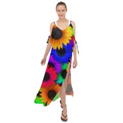 Colorful sunflowers                                                     Maxi Chiffon Cover Up Dress