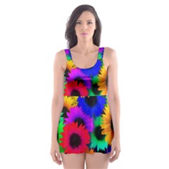 Colorful sunflowers                                                   Skater Dress Swimsuit