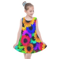 Colorful sunflowers                                                Kids  Summer Dress