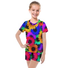 Colorful sunflowers                                                   Kids  Mesh Tee and Shorts Set