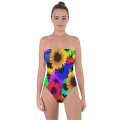 Colorful sunflowers                                                  Tie Back One Piece Swimsuit