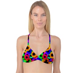 Colorful sunflowers                                                   Reversible Tri Bikini Top