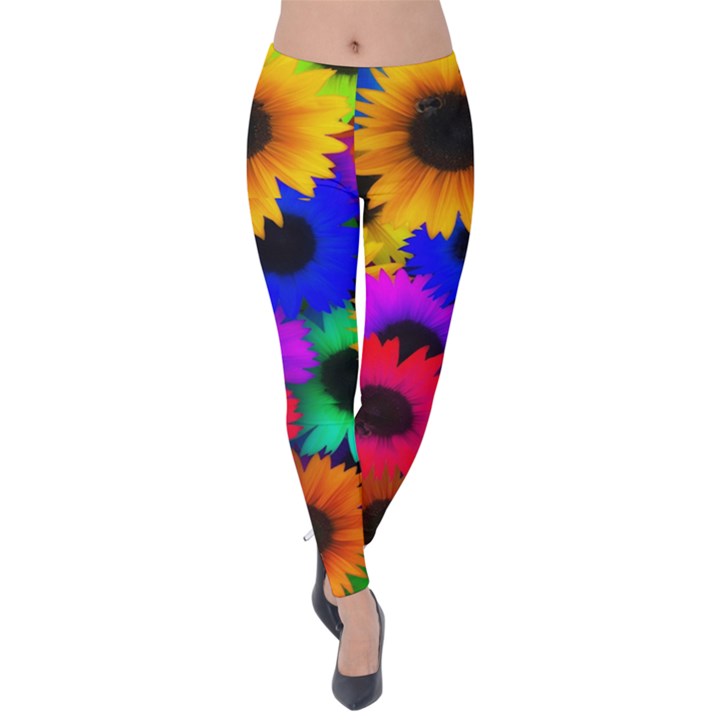 Colorful sunflowers                                                   Velvet Leggings