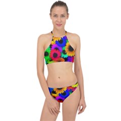 Colorful sunflowers                                                   Racer Front Bikini Set