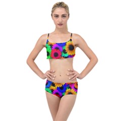 Colorful sunflowers                                                 Layered Top Bikini Set