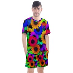 Colorful sunflowers                                                 Men s Mesh Tee and Shorts Set