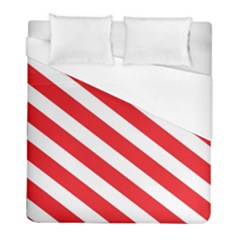 Candy Cane Red White Line Stripes Pattern Peppermint Christmas Delicious Design Duvet Cover (full/ Double Size) by genx