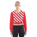 Candy Cane Red White Line stripes pattern peppermint Christmas delicious design Cropped Sweatshirt View2