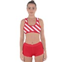 Candy Cane Red White Line stripes pattern peppermint Christmas delicious design Racerback Boyleg Bikini Set View1