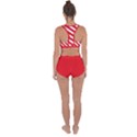 Candy Cane Red White Line stripes pattern peppermint Christmas delicious design Racerback Boyleg Bikini Set View2