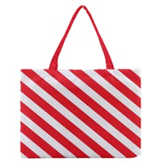 Candy Cane Red White Line Stripes Pattern Peppermint Christmas Delicious Design Zipper Medium Tote Bag by genx